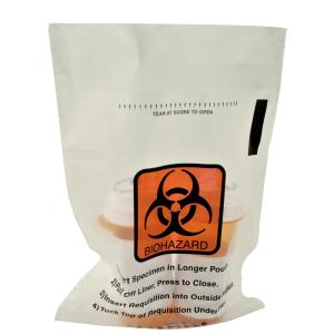 China Biohazard Transparent 8x10cm Specimen Transport Bag Heat Seal on sale