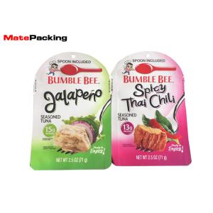 Gravure Printing Meat Retort Pouch Bag With Spoon Support 135 Celsius Degree