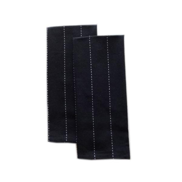 Quality Yarn Dyed Kitchen Towel Black with White Strip 16x28inch for sale