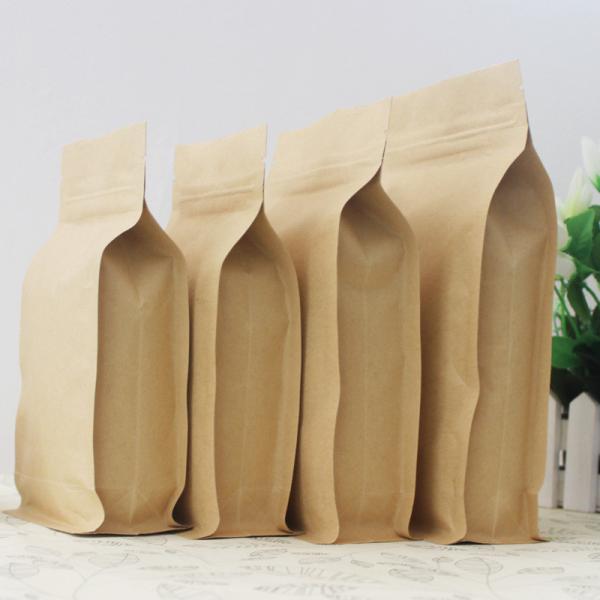 Quality Flat Bottom Aluminized 850g Kraft Paper Zipper Bag for sale