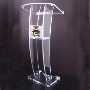 Buy cheap Contemporary Clear Acrylic Lectern & Podium With Storage Shelf teacher podium from wholesalers