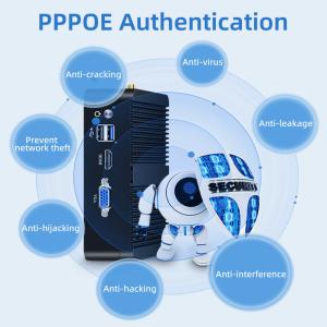 Fanless Firewall Mini PC Router With Celeron N2830 DDR3 8GB RAM Aluminum Chassis