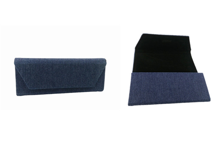 Buy cheap Blue Denim Custom Sunglass Case Folding Collapsible Eyeglass Case from wholesalers