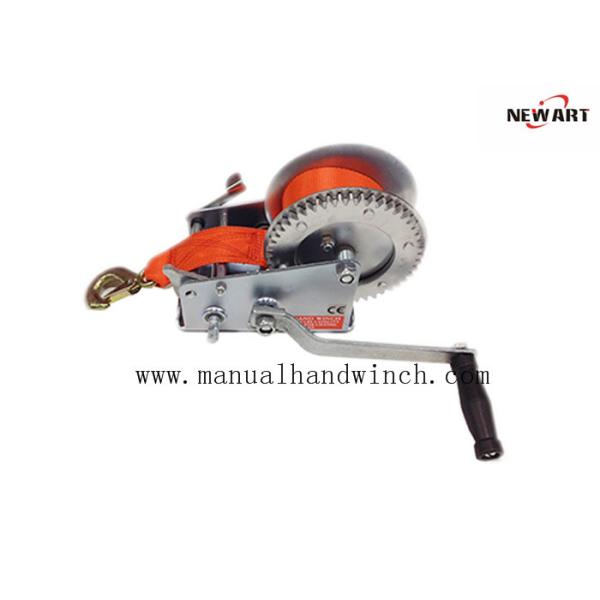 Quality Color Strap 3000 Lb Manual Hand Winch Mini Manual Winch With Webbing for sale