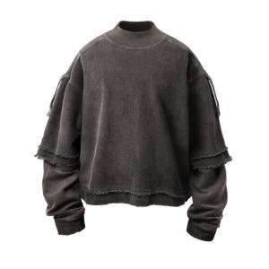 Buy cheap XL Size Plain Dyed Drawstring Pullover Sweatshirt For Spring from wholesalers