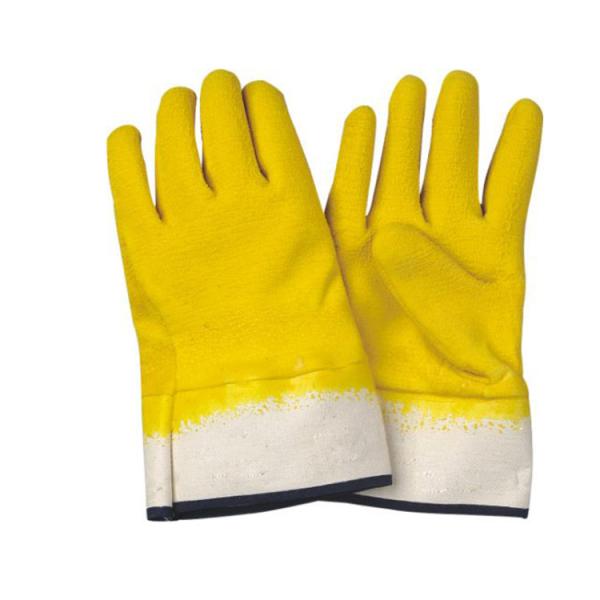 Buy cheap Flexible Function Yellow Latex Fully Coated Knit Wrist Work Gloves with Jersey Lining from wholesalers