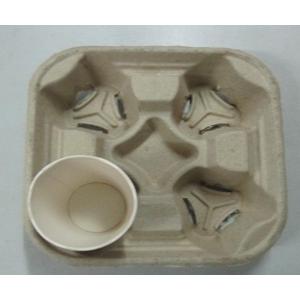 Coffee Cup Holder Pulp Moulded Products with Good Plasticity / Support Customize
