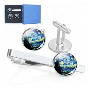 Buy cheap Men'S Metal Shirt Cuff Clips Love Knot Engraved Cufflinks And Tie Clip from wholesalers
