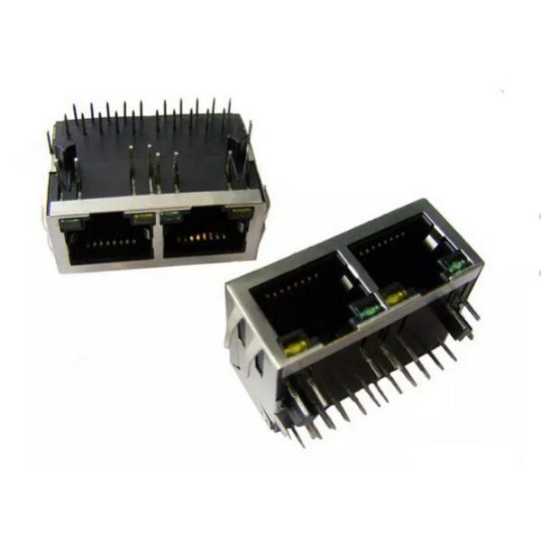 RJ45 Female Jack RJ45 1x2 Port PCB Connector Modules With Shield