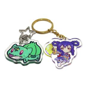 Manufacturer Custom Pattern Printed Acrylic Keychain Cute Caricatur Cartoon