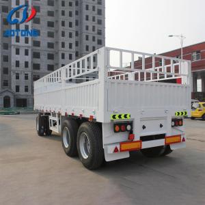 Durable 3 Axle 12 Wheels Drawbar Full Trailer With Side Wall