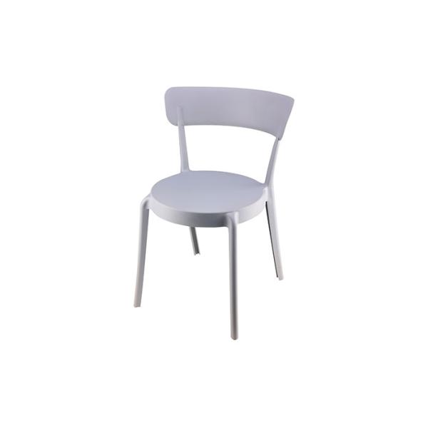 Quality 50cm White Plastic Dining Chairs PP Polypropylene Scratch Resistant for sale