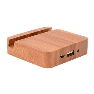 China 5200mAh Wooden Power Bank , Wireless Charging Bank With Holder Function on sale