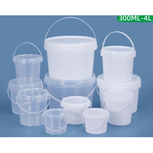 Quality Customizable Logo Plastic Food Pail IML Thermal Transfer Screen Printing for sale