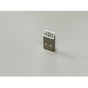 High-Performance USB 2.0 AM Connector | Integrated White Housing | Gold-Flash