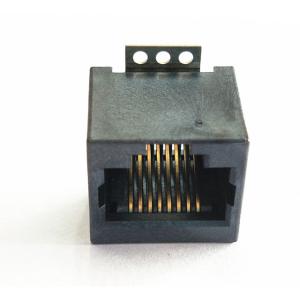 Buy cheap Black PCB Modular Jack RJ45 Ethernet 8 Pins 8 Contacts High Temperature Plastic from wholesalers