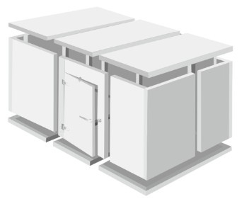 Digital Controller PU Foam Insulation Freezer Cold Room With Swing / Sliding