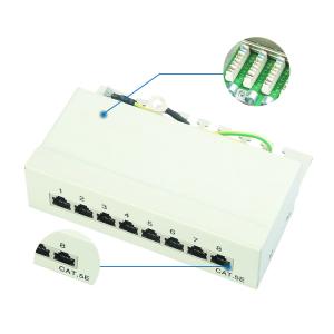 Buy cheap White 8 Port Patch Panel Wall Mount , CRS Cat5e Pass Through Patch Panel from wholesalers