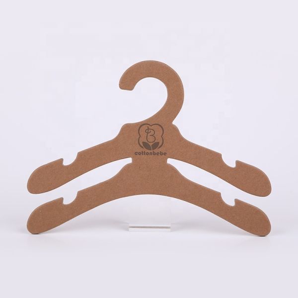 Quality Biodegradable Paper Baby Hangers Children Garment Cardboard Hanger Custom Design for sale