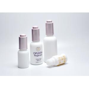 Buy cheap Jade White Opaque Glass Bottles With Push Button Dropper Cap, Opal Glass Serum Bottles, Cosmetic Bottles Wholesale product