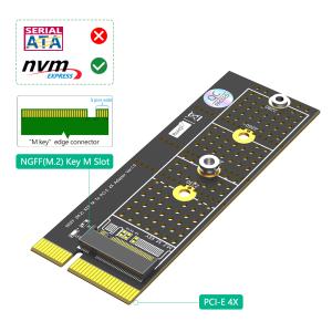Buy cheap NGFF(M.2) Nvme M Key SSD To PCI- E 1X Adapter With Heatsink vertical Installation from wholesalers