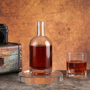 Buy cheap 250ml 500ml Square Clear Empty Glass Bottles for Spirits Vodka Whiskey Rum Gin Embossed from wholesalers