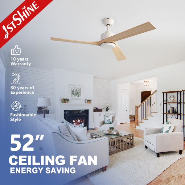 Quality Solid Wood Ceiling Fan 52 Inch with 3 Blades and DC Motor Featuring 6 Speed Remote Control for Residential and Commercial Spaces for sale