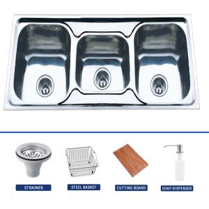 Buy cheap Durable Stainless Steel Kitchen Sink Double Bowl With Overflow from wholesalers