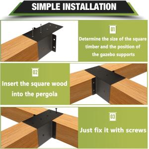 Buy cheap Pergola Brackets 4x4 Rafter Post Brackets Pergola Kit Gazebo Brackets Wall Mount Bracket Kit For Wood Posts Pergola Post Connector Or Deck Railing from wholesalers