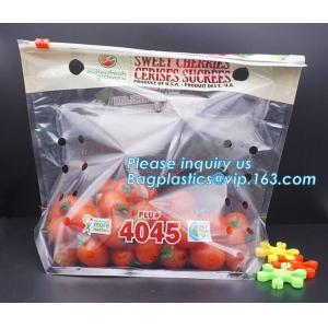 Buy cheap Perforated bag grape bag with air holes, fresh fruit stand up k bag for cherry, OEM zip top Clear BOPP Laminated f from wholesalers