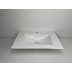 Drop In Self Rimming Overmount Bathroom Sink Rectangular White With Overflow