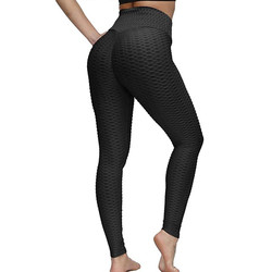 Seamless Womens Patterned Gym Leggings High Waisted Polyester And Spandex