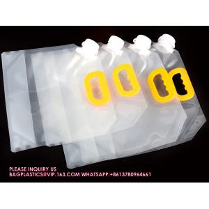 Buy cheap Custom Printed Logo Drink Spout Pouch Plastic Foldable Food Grade Stand Up Liquid Pouch With Handle from wholesalers
