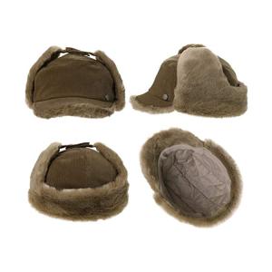 Buy cheap Men 56cm Winter Leather Trapper Hat Warm With Fur from wholesalers