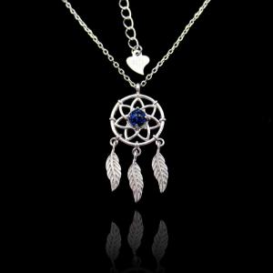 Buy cheap CZ Silver Dreamcatcher Necklace With Feather 925 Sterling from wholesalers