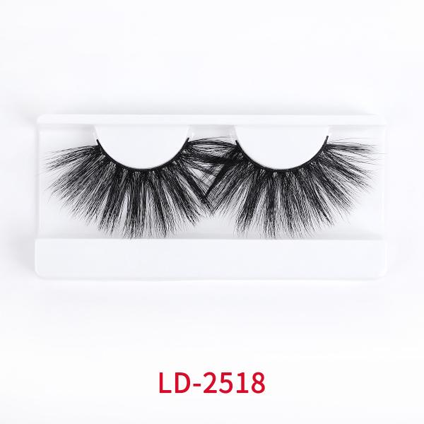 Quality Silk Fluffy 25mm Faux Mink Lashes With Black Cotton Band for sale