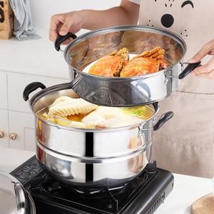 Best Selling Customized Logo 3 Layer induction 10-inch Stainless Steel Steamer