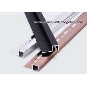 Buy cheap 10mm / 12mm Shiny Anodised Aluminium Square Tile Edge Trim Profile 2.4m / 2.44m from wholesalers
