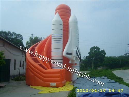 Quality Inflatable rocket slide , inflatable bouncer slide , inflatable slip and slide for sale