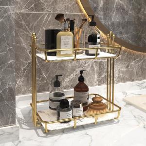 Buy cheap Waterproof Metal H30CM 2 Tier Bathroom Counter Shelf from wholesalers