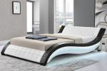 Buy cheap Upholstered Plywood Bed Frame Wave Shape PU Leather With LED Both Side Rails from wholesalers