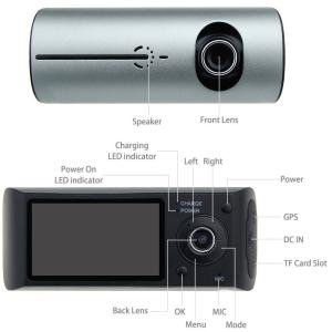 Awolf 2.7" Dual Lens Dash Cam Ultra Wide Angle GPS Module G - Sensor For Vehicle