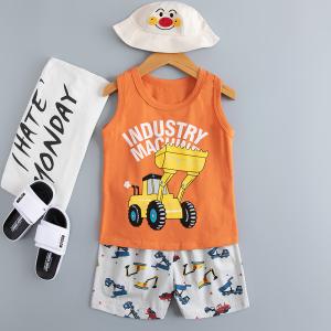 Buy cheap Breathable Cartoon Printed Nightwear / Pyjamas Age 10 With Bulldozer Pattern from wholesalers