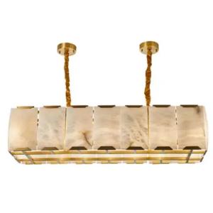 Buy cheap Dimmable Alabaster Linear Chandelier 100V - 277V Modern Brass Linear Chandelier from wholesalers