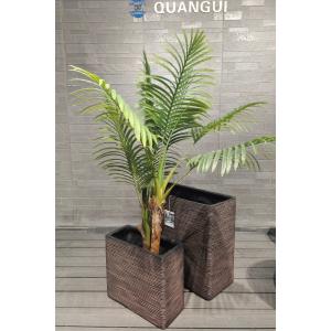 Buy cheap Tall Narrow Rectangular Fiber Clay Flower Pot Stylish Modern Durable Planter for Indoor/Outdoor Greenery Big for Floor Hanging from wholesalers