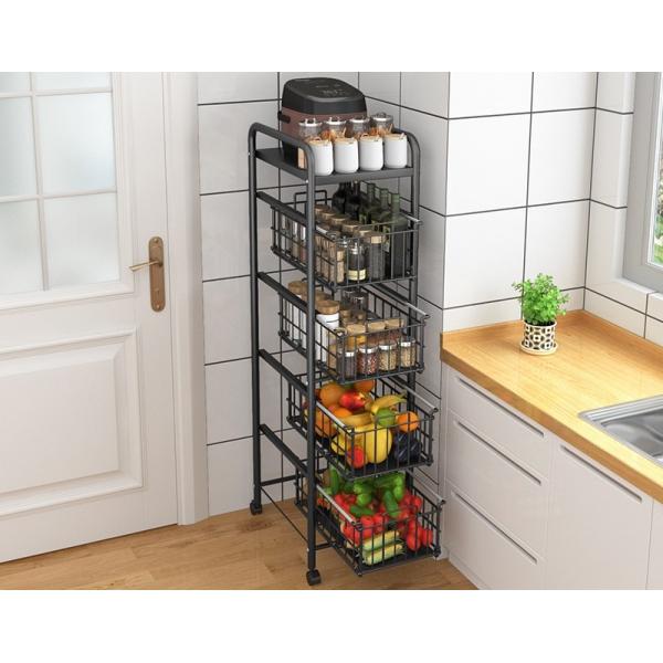 Buy cheap Drawer Type Multi Layer Kitchen Shelf With 4 Tier Shelving Unit from wholesalers