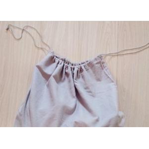 Logo Custom Velour Drawstring Bags Grey Printed Recyclable Fancy Reusable