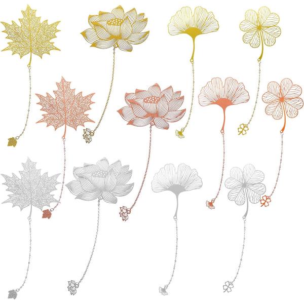 Buy cheap Flower Leaves Butterfly Silver Gold Plated Bookmarks Letterpress Gravure Printing from wholesalers
