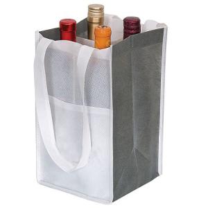 Buy cheap NonWoven Four Bottle Wine Bag Reusable Wine Bag with Two Self-material Handles from wholesalers
