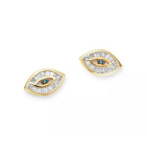Buy cheap Blue Gemstone White Cubic Zirconia Ear Studs Baguette Cut 925 Sterling Silver from wholesalers